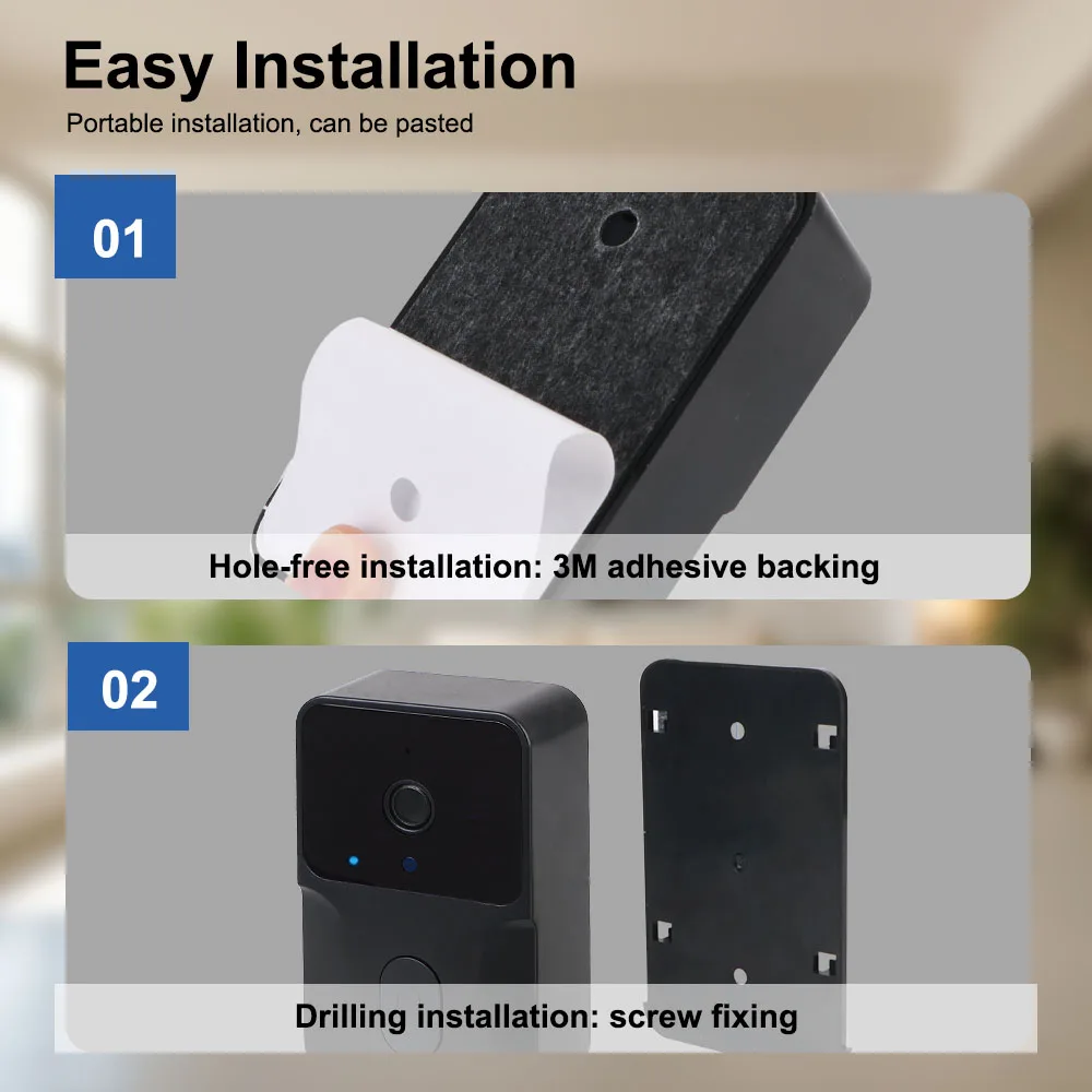 Nachtzicht Voor Hd-Deur Belcamera Draadloze Video Deurbel Deur Wifi Intercom Stemverandering Tweeweg Smart Home Security