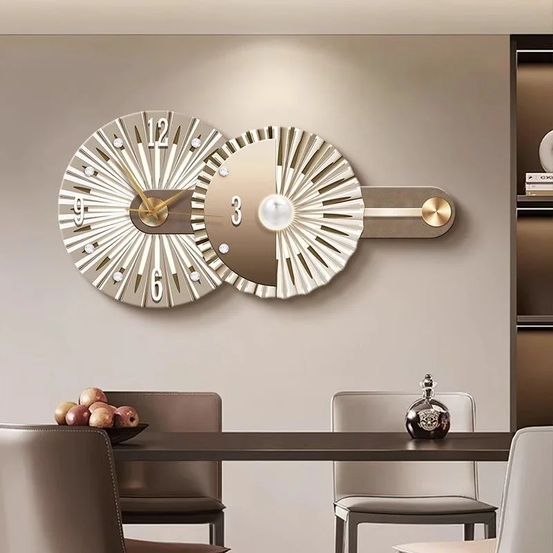 

Light luxury clock wall clock, living room silent restaurant clock abstract art high-end feeling background wall clock