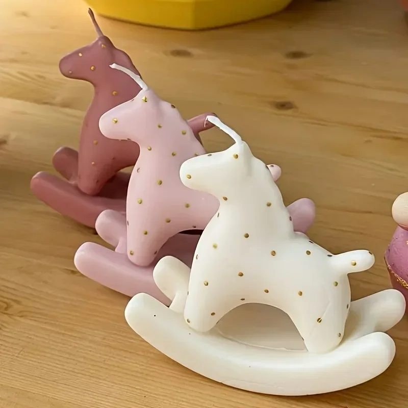3D Rocking Horse Silicone Mold Resin Candle Making Molds Creative Cute Pony Home Decor Gift Ornament Latest 2026 Models