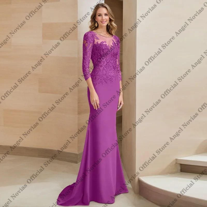 

Lavender Purple Mother of the Bride Dresses 2026 with Sleeves Wedding Party Gown vestidos para casamento mae da noiva