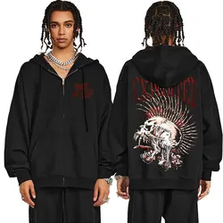 Rock Band The Exploited Punks Not Dead Zipper Hoodie Men Women Hip Hop Gothic Zip Up Jacket Men's Oversized Zip Up Sweatshirt