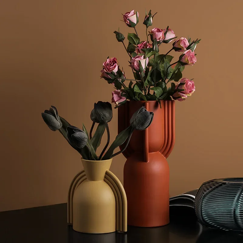 Ceramic Vase Modern Irregular Nordic Home Decor Geometry Flower Arrangement Furnishings Home Decoration Ceramic Crafts