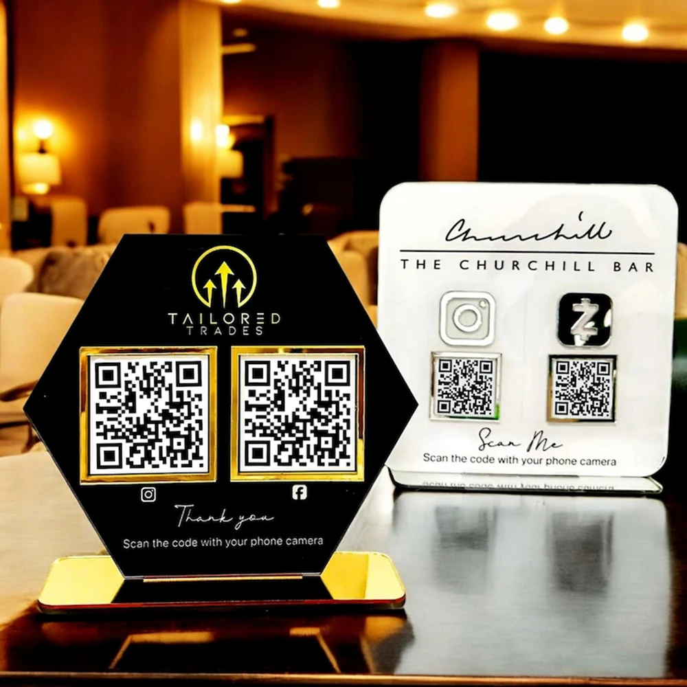 تخصيص الشعار الشخصي الاكريليك رمز الاستجابة السريعة عرض المجلس متعدد رمز الاستجابة السريعة التخصيص وسائل التواصل الاجتماعي مقهى بار العرض #1