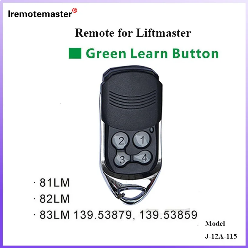 Green Learn Button for Liftmaster 81LM 82LM 83LM 850CB 853CB 856CB 390MHz Remote Control Garage Door Opener