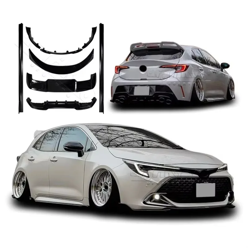 New style Car Parts Bodykit Transform Body Kit Facelift Glossy Black Plastic Body Kits for Toyota Corolla Auris Hatchback 2019 2