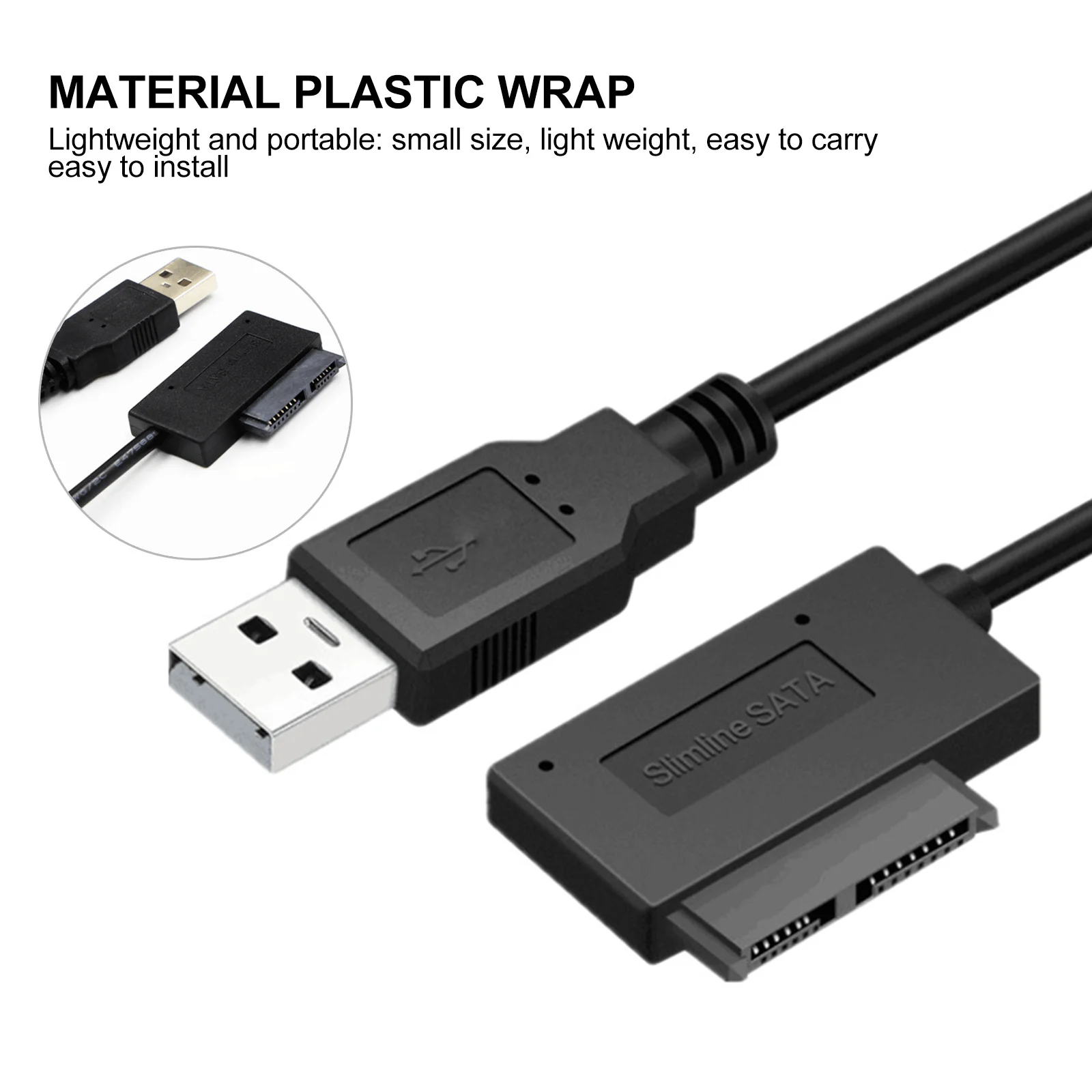 

To Usb Cable Adapter 2.0 High-Speed Data Transfer For Laptop Cd-Rom Easy Drive Connection Portable Short Cord Lightweight