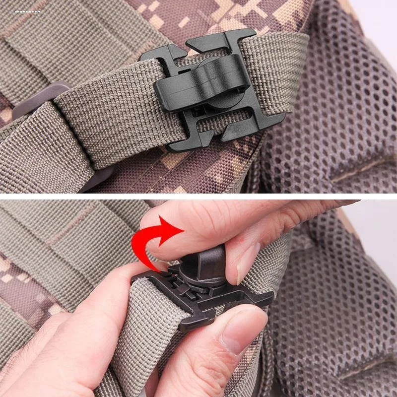 2Pcs Rotatable Water Tube Clip Molle Webbing Hose Retainer Drinking Straw Clip for Hydration Bladder Water Pack Bag