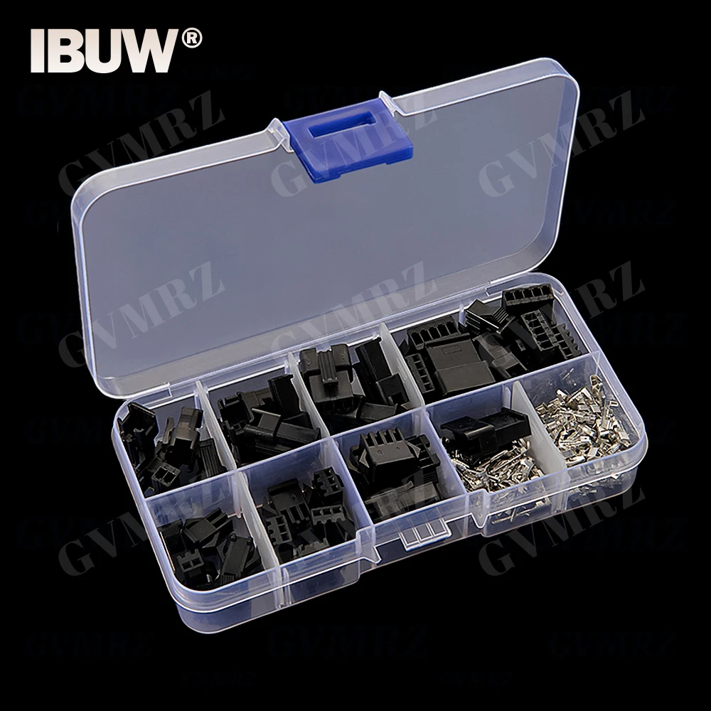 200 pièces SM2.54 Kit boîte 2p 3p 4p 5p 2.54mm pas femelle et mâle connecteurs adaptateurs chaque 5 paires