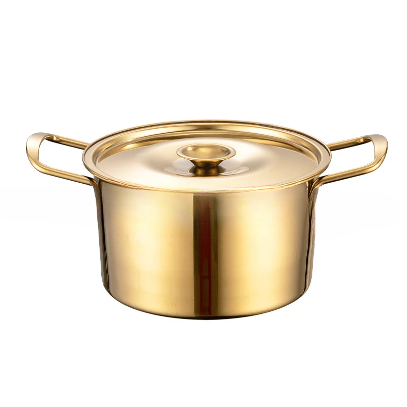 Stainless steel Lamian Noodles potnstant noodle pot Korean-style soup ponoodle potrmy hot potdouble ear seasoning potsin