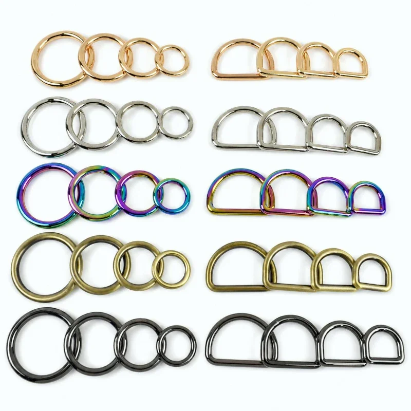10/20Pcs 20/25/32/38mm Metal Buckles Seamless O D Ring Hook Buckle Pet Collar Bag Strap Connector Belt Loop Clasp Accessories