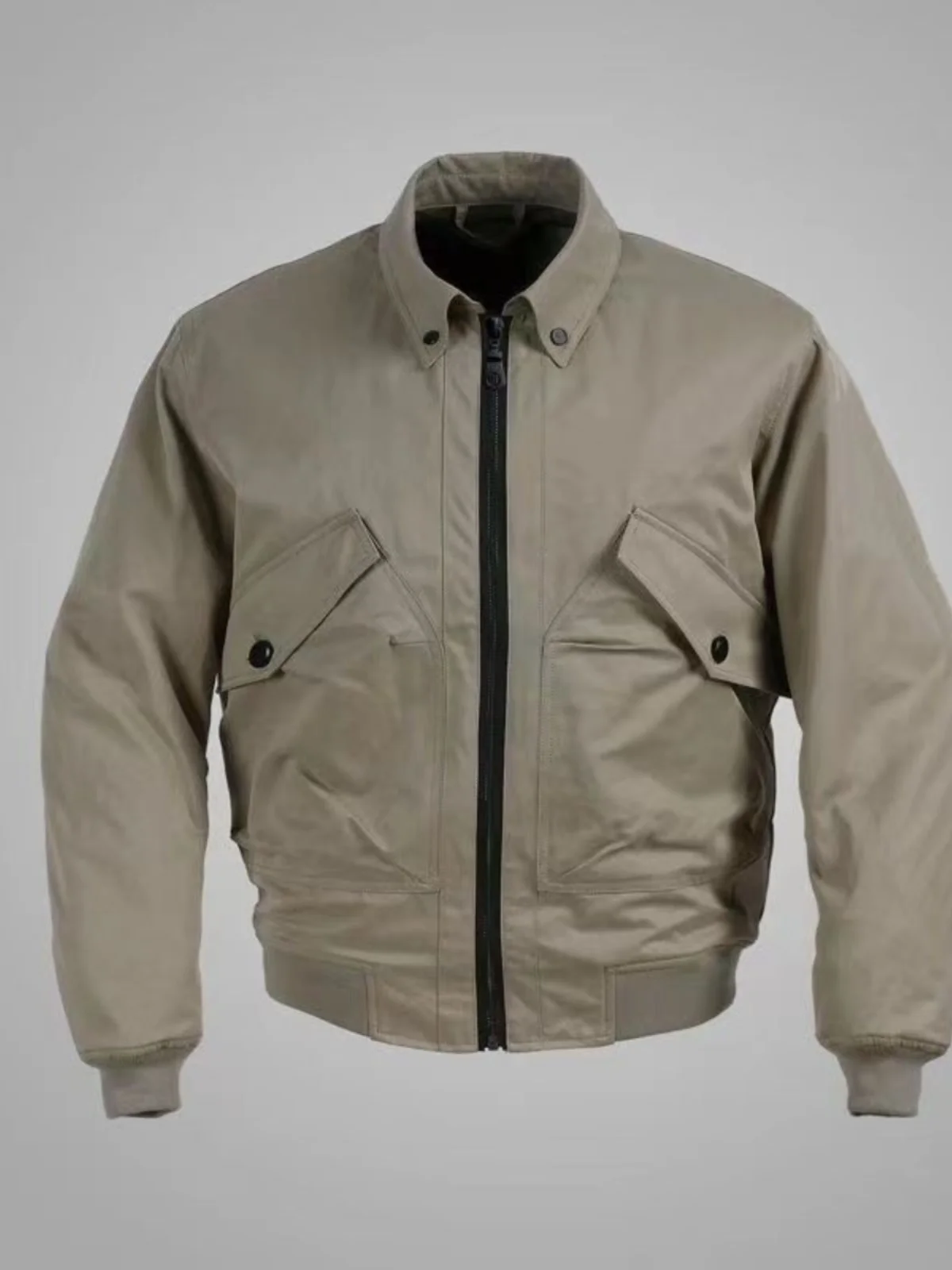 

Мужская приталенная однотонная летная куртка с воротником на молнии, открытый кардиган-стойка, модель верхней одежды, ветрозащитная, четыре сезона