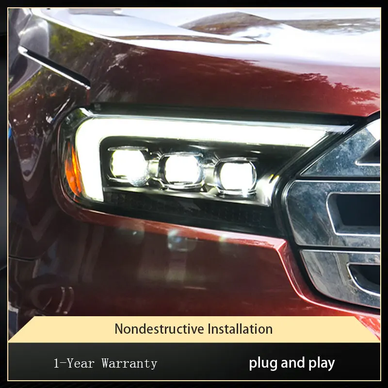 

Car Light For Ford Ranger 2015-2020 Full LED Headlight Assembly Upgrade DRL Devil Eye Design DRL Projector Lens Tool Accessories