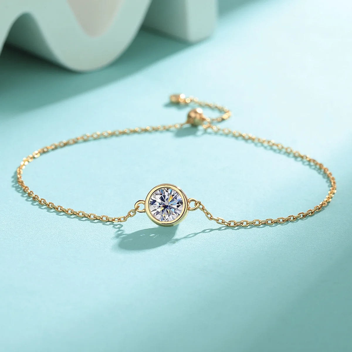 

Certificated 925 Silver 1 Carat Genuine Moissanite Chain Bracelet For Women Simple 1ct Round Diamond Bangle Unisex Fine Jewelry