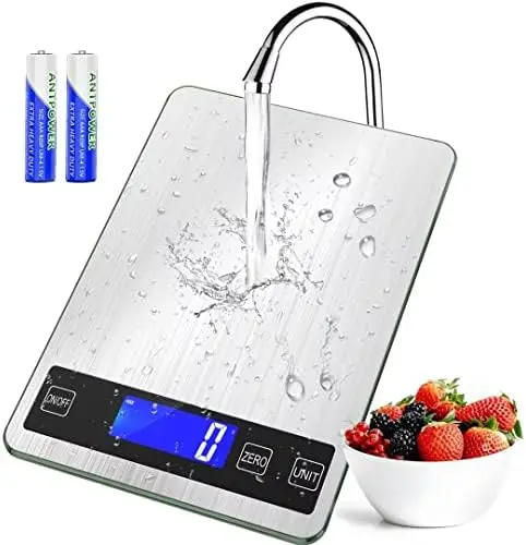 

KTCL Cooking Master 22lb Digital Kitchen Scale - 1g/0.1oz Precision, Stainless Steel & Tempered Glass
