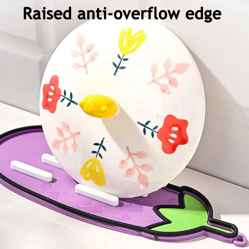 Vegetable Pot Lid Holder Non-slip Heat-Resistant Pot Lid Pad Eggplant Carrot Cabbage Corn Radish Kitchen Pot Lid Drying Mat