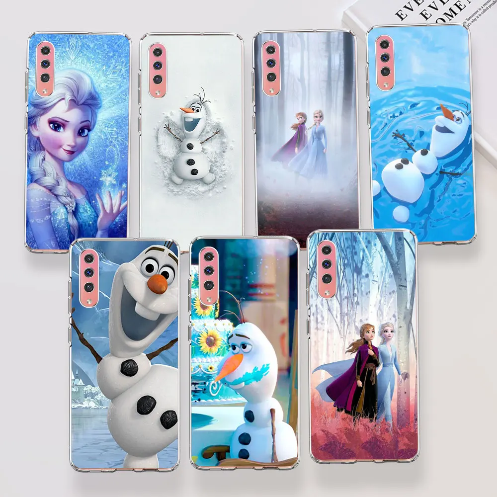 Frozen Olaf Elsa Anna Case for Samsung Galaxy A40 A30s A50 A50s A70 A70s A20e A7 A10 A6 A04s A03s A10s Transparent Phone Cover