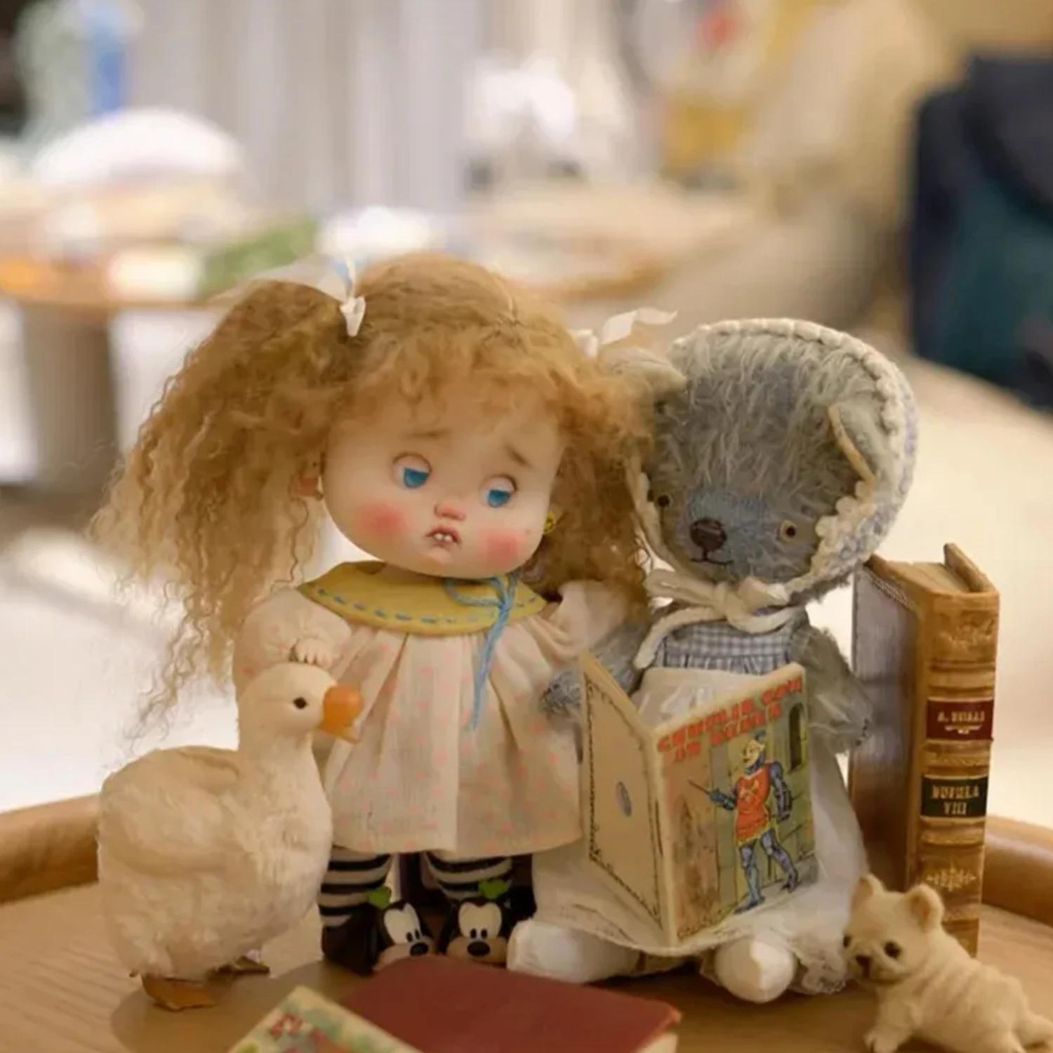 الطلب المسبق BJD Doll OB Lulu 1/8 Gagtooth عيون نصف مغلقة التعبير رئيس Poseable تحصيل الراتنج الشكل #4