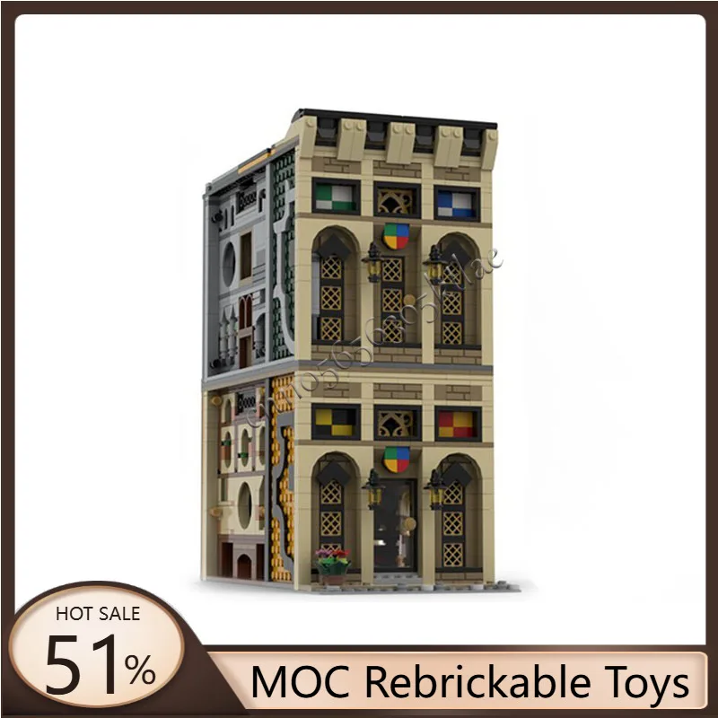 

1753 шт., серия Street View, HP Banner Bldg, модель здания, сделай сам, креативные модели блоков, детская сборка, игрушки-головоломки, подарки на день рождения