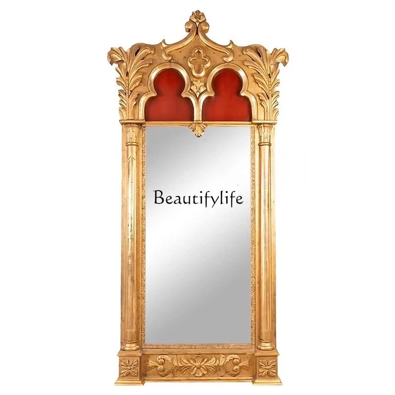 

French special-shaped floor mirror retro court style full-length mirror wall-mounted art