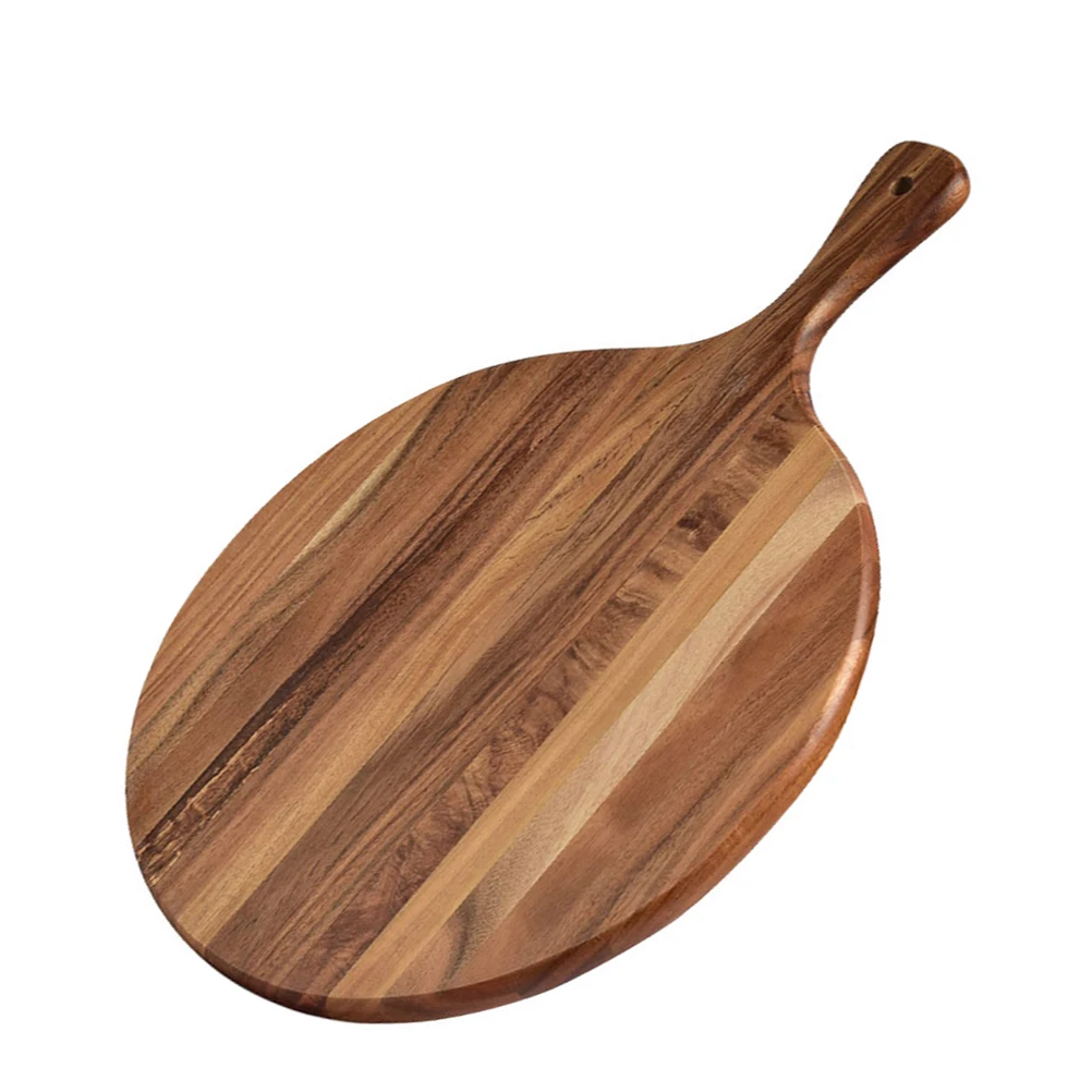 

Round Cutting Wooden Charcuterie Solid Wood Pizza Tray Restaurant Dessert Smooth Food Practical Fruit Board Multifunctional Wood