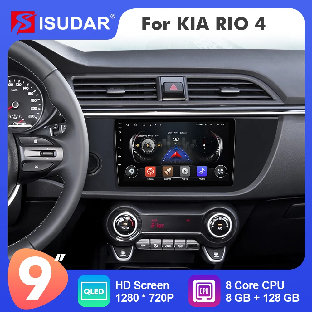 

9 Inch Isudar Android 12 Car Radio For KIA RIO 4 2020-2021 Carplay Auto Multimedia Player Stereo GPS No 2din