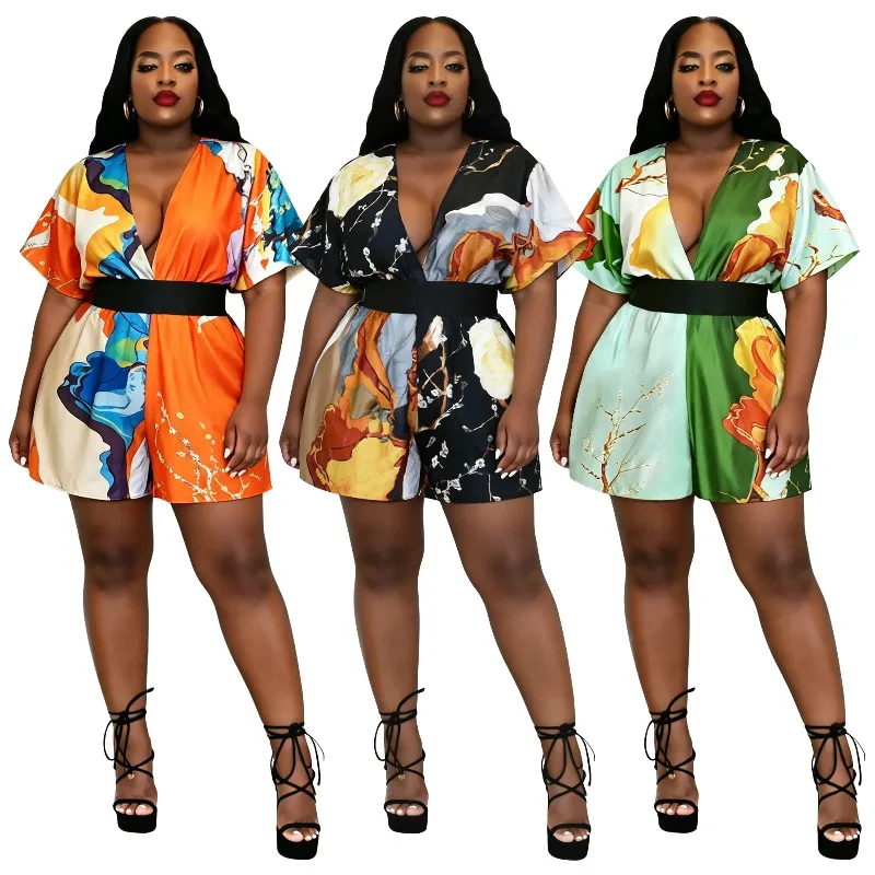 roupas-africanas-dashiki-para-mulheres-macacao-mini-de-poliester-com-estampa-e-decote-em-v-manga-curta-verao-2026