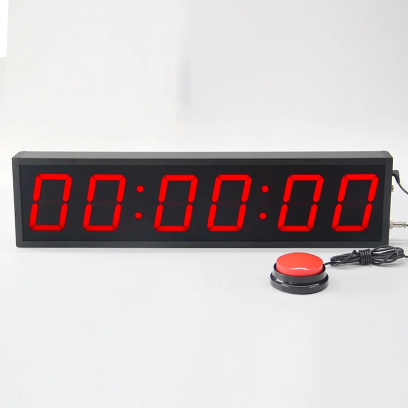 CP19 Reloj de juego grande Pantalla LED roja Cronómetro cronómetro cronómetro digital con botón de inicio y parada
