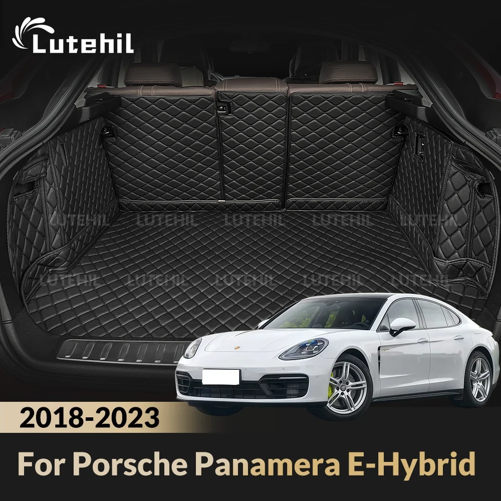 Kofferraummatte für Porsche Panamera E-Hybrid 2018-2023 22 21 Kofferraumteppich mit Rückenlehnen-Schutz Kofferraumzubehör