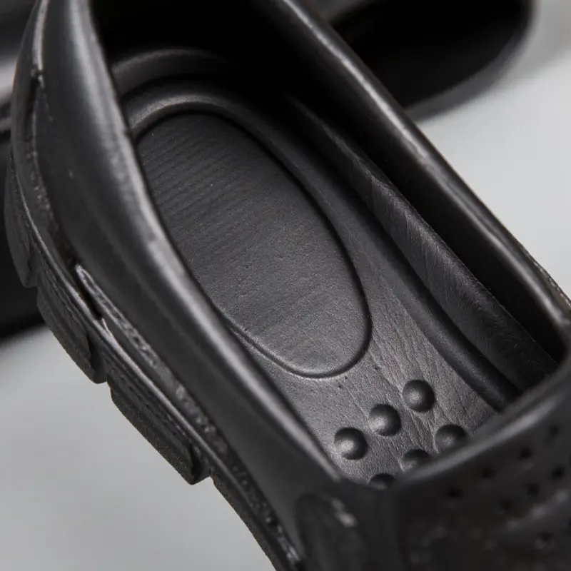 Fashion Leather Men's Casual Shoes Non-slip EVA Chef shoes Men Waterproof Loafers Comfort Soft soled Men Driving shoes Plus Size - Image 6