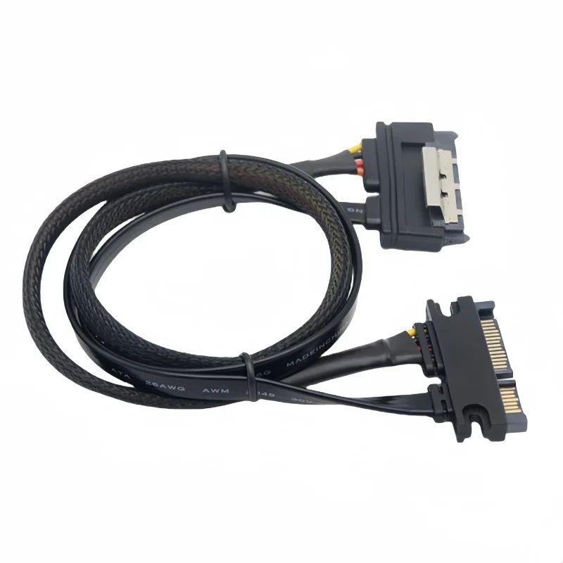 5V 12V SATA 7+15PIN Extend Cable Male to Female SATA 3.0 22PIN for Hard Drive Power Supply Data Transfer Combo Cord Adapter