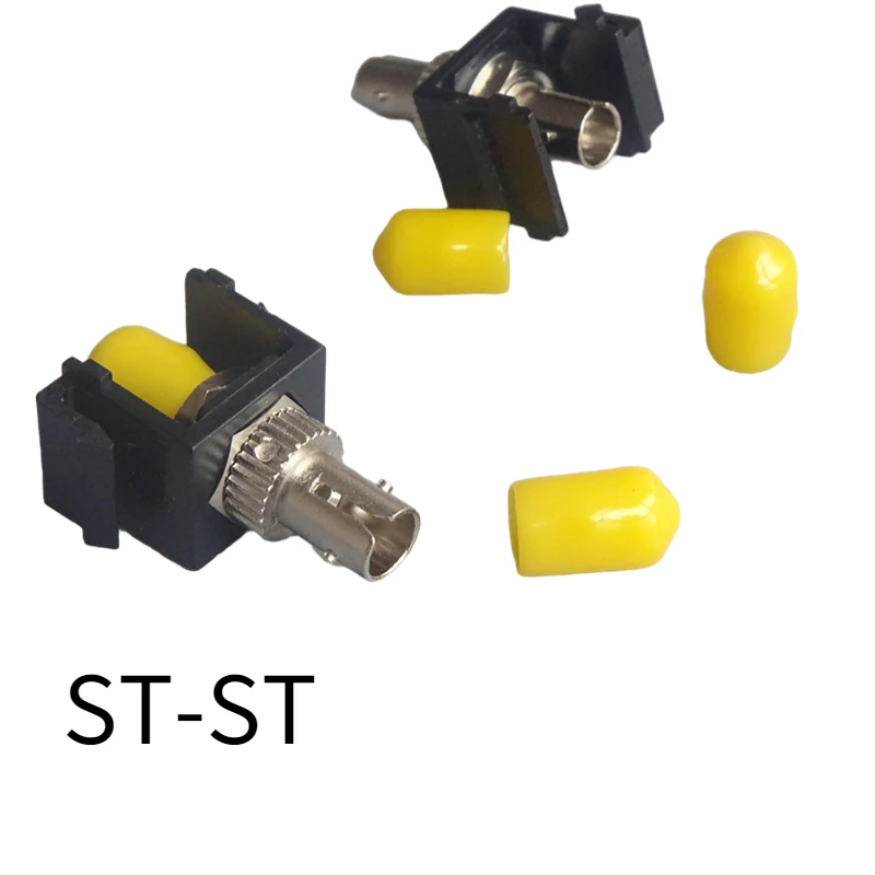 5ชิ้น ST TO ST Coupler ตัวเชื่อมต่อสายไฟเบอร์ออปติกแบบกระบอกโหมดเดียวสำหรับการติดตั้งแผงผนังสีดำและสีขาว