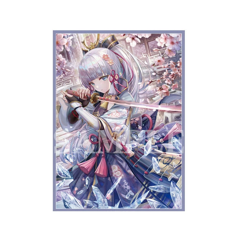 60Pcs/set 67X92Mm Diy Self Made Genshin Impact Kamisato Ayaka Card Sleeves Kamisato Ayaka Card Protective Cover Anime Card Gift
