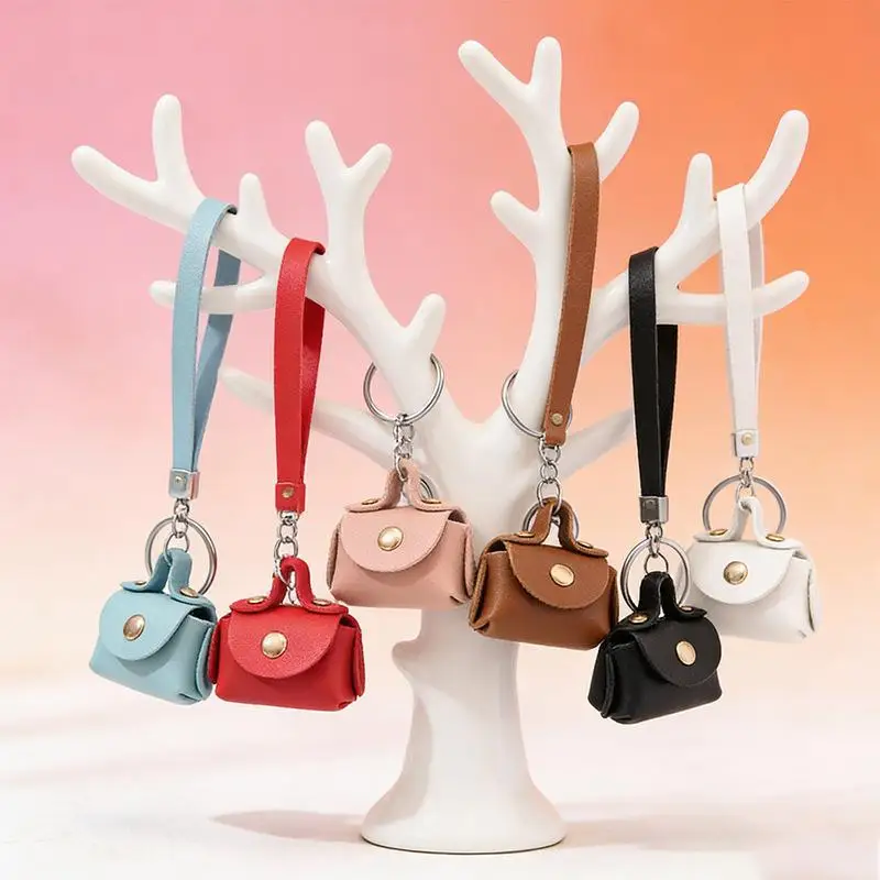 Kawaii Inspired Mini Bag Keychain in PU Leather Small Handbag Coin Purses for Women