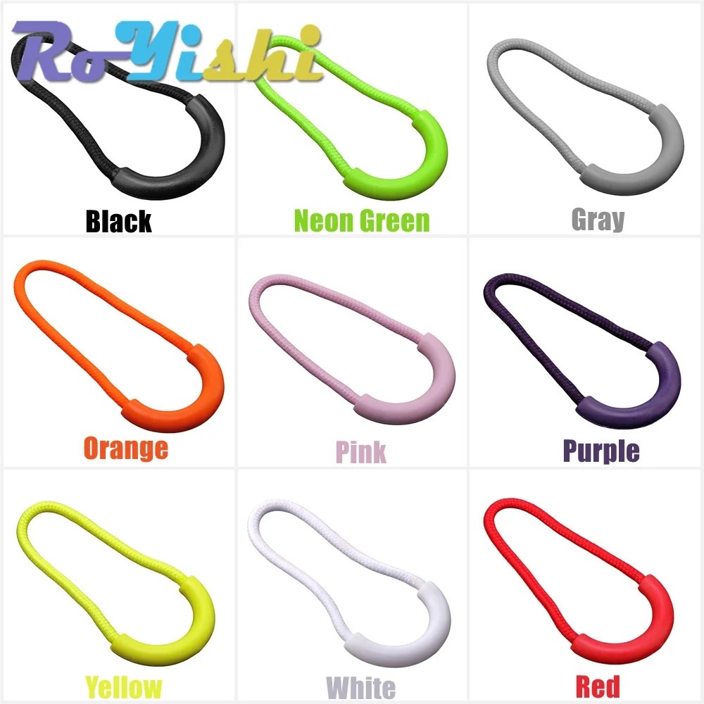 10 Pcs/Pack Mix Color U Shape Cord Zipper Pull Strap Lariat For Apparel Accessories