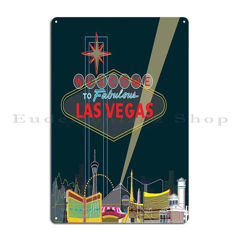 Las Vegas Metal Sign Living Room Pub Mural Pub Customize Vintage Tin Sign Poster