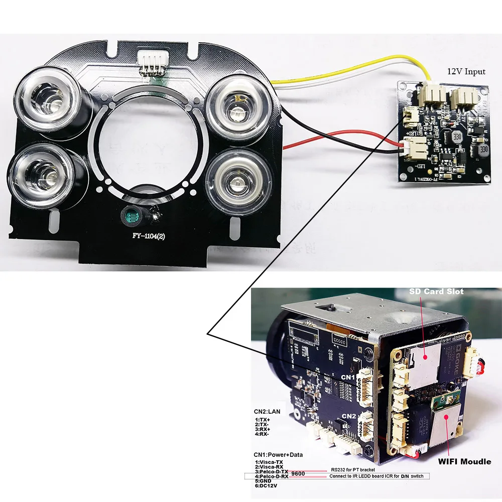 IR LED 보드, 5MP, 8MP, 30X 줌, IP 카메라용, 50 m