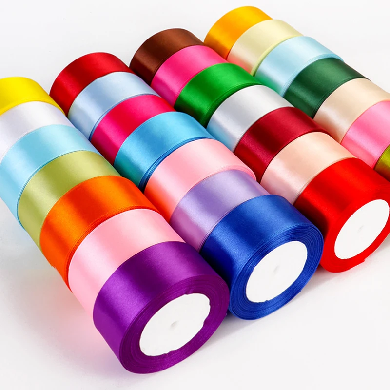 4 cm 25 Yards Satinbandrolle, handgefertigtes Geschenkband, Blumenherstellung, Blumenstraußverpackung, Schleife, Bastel-Partydekoration, DIY – Detail 5