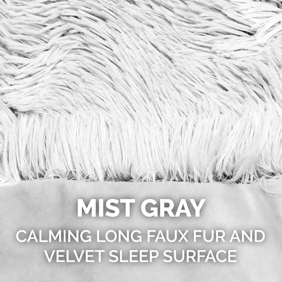 Furhaven Waterproof Throw Blanket for Dogs Indoor Cats Washable Shaggy Plush Calming Long Faux Fur Velvet Dog Blanket Mist Gray