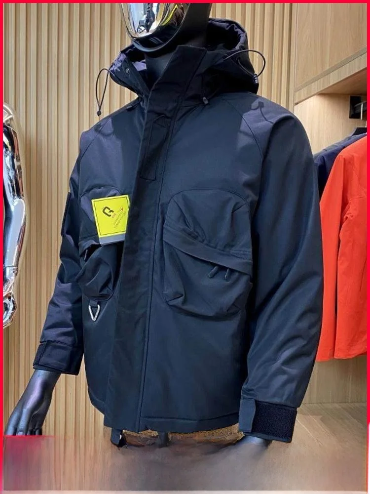 

Американская функциональная мужская хлопковая рабочая куртка для активного отдыха, зимняя утепленная куртка с капюшоном, новинка