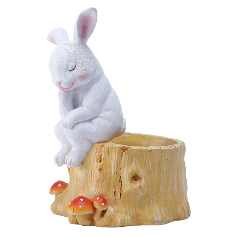 

1 шт. декоративный сочный цветочный горшок из смолы, маленький креативный дизайн кролика, балкон, двор, сочный горшок, украшение для дома и сада