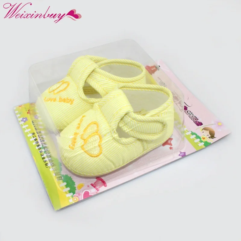 Spring Baby Shoes Infant Non-slip Soft Sole Cotton First Walkers Lovely Heart Embroidery Newborn Walking Shoes 0-24M