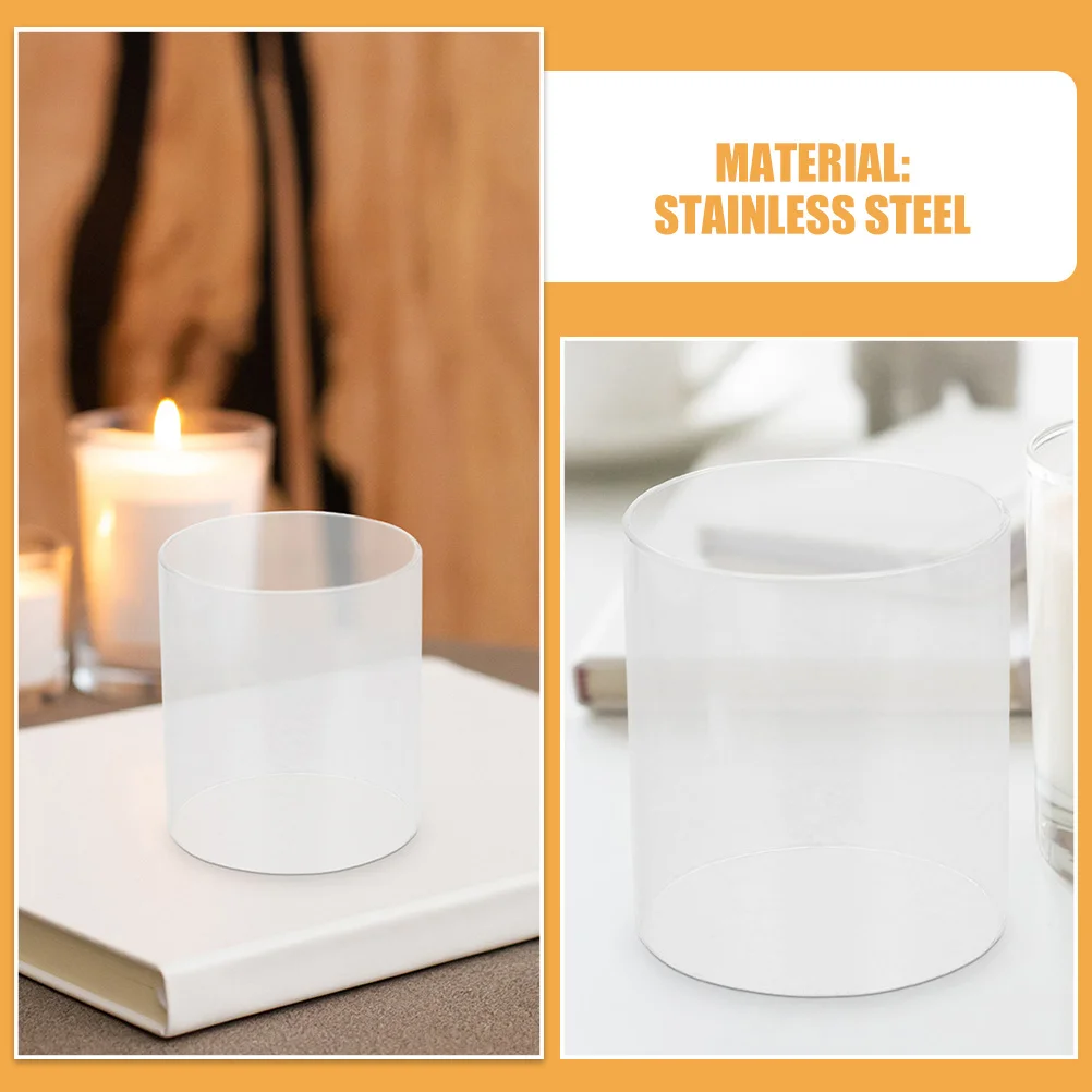 حامل شموع إعصار زجاجي أنبوب ظل مدخنة شفاف واقي حديث مقاوم للرياح لحفلات القطع المركزية المزخرفة بنفسك #5