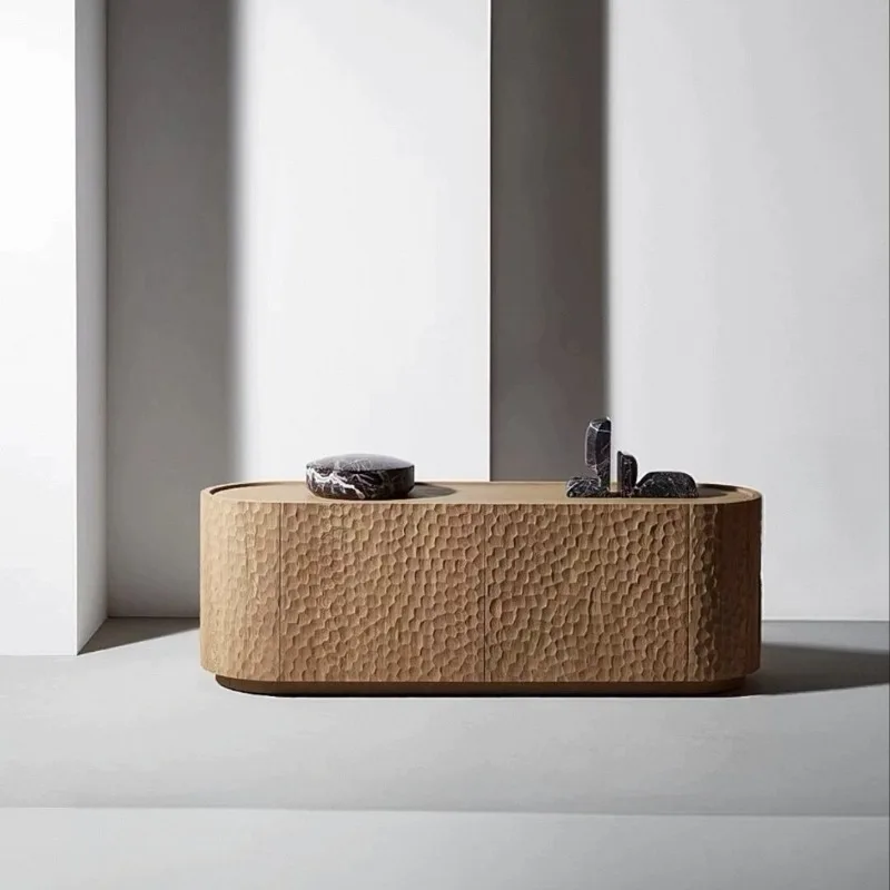 Hammer cabinet door, solid wood texture 3d carved chest cabinet, bedside table