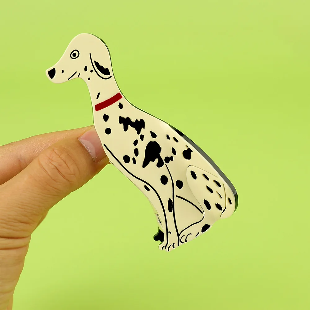 NEW Dalmatian Dog Hair Claw Lifelike Animal Design Eco-Friendly Material Hair Claw Clips Hair Accessories for Women Girls