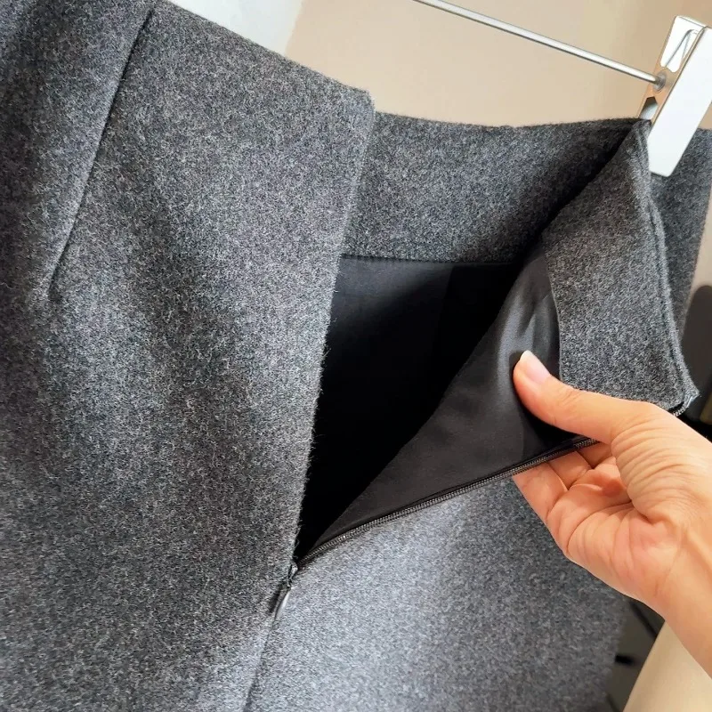 Woolen Shorts Mujer High Waist Simple Autumn Winter Woman Pants Korean Fashion A-line Elegant Pantalones Cortos