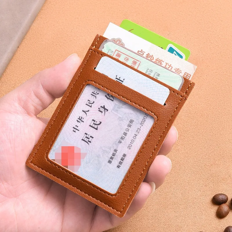 초슬림 카드 홀더 지갑 여성 남성용 슬림 미니 RFID 차단 멀티 신용카드 슬롯 포켓 ID 배지 신용카드 케이스