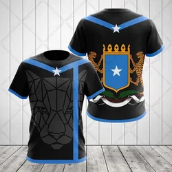 Somalia Flag & Coat Of Arms Graphic Tee Summer Casual Pullover Men's Fashion Loose T-shirts Boy Oversized Short Sleeves Tops