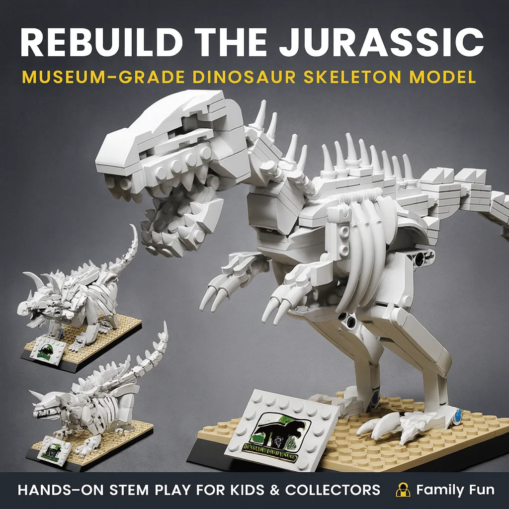 

Building Blocks Dinosaur Tyrannosaurus Skeleton Arrangement Model Assembly Diy Small Particle Educational Children's Toys