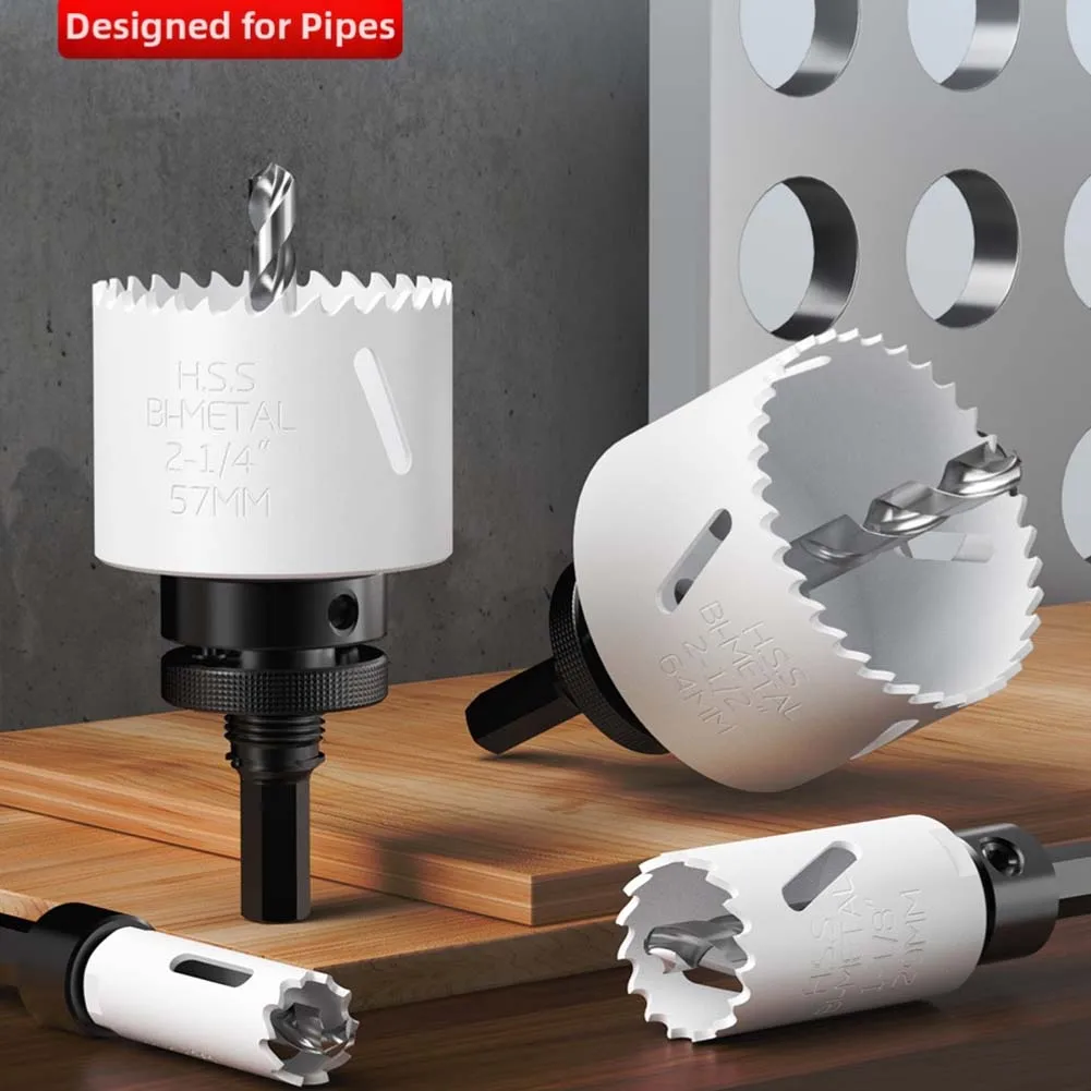 

6/9 шт. комплект открывания отверстий для труб, быстрое удаление стружки, металлический круг, электрическая дрель, резак для дерева, ПВХ и пластика, набор режущих инструментов