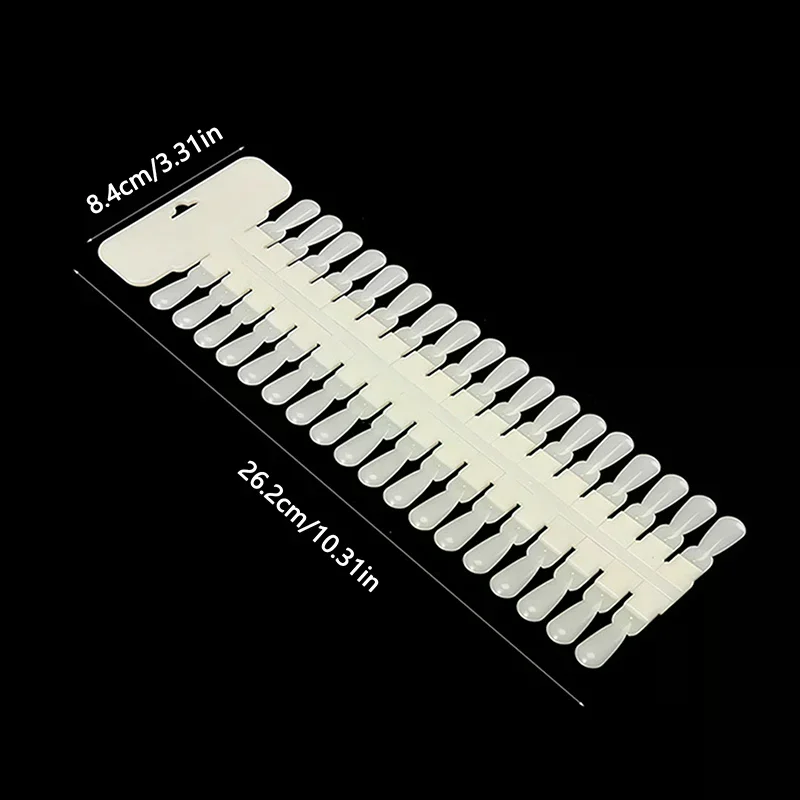 36pcs Natural/Clear Color Card Removable Nail Art Display False Nail Tips Rack Teardrop Design Manicure Gel Polish Practice Tool